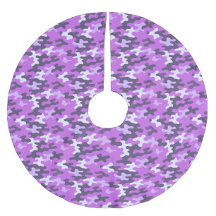 Purple Camo Brushed Polyester Tree Skirt