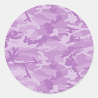 Purple Camo Classic Round Sticker