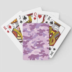 Purple Camo Design Playing Cards