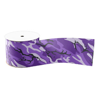 Purple Camo Grosgrain Ribbon