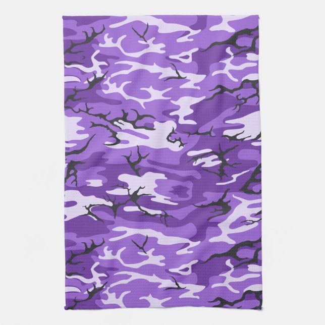 Purple Camo Kitchen Towel (Vertical)