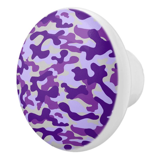 Purple Camo Pattern  Ceramic Knob (Right)