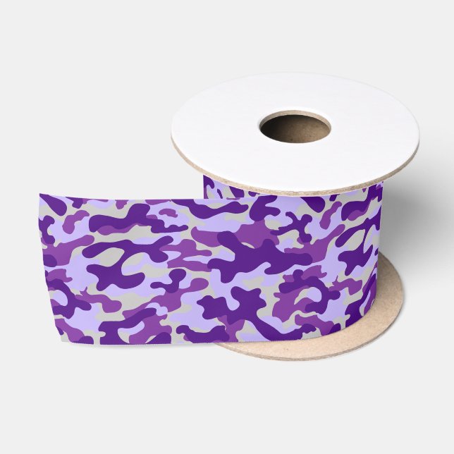 Purple Camo Satin Ribbon (Spool)