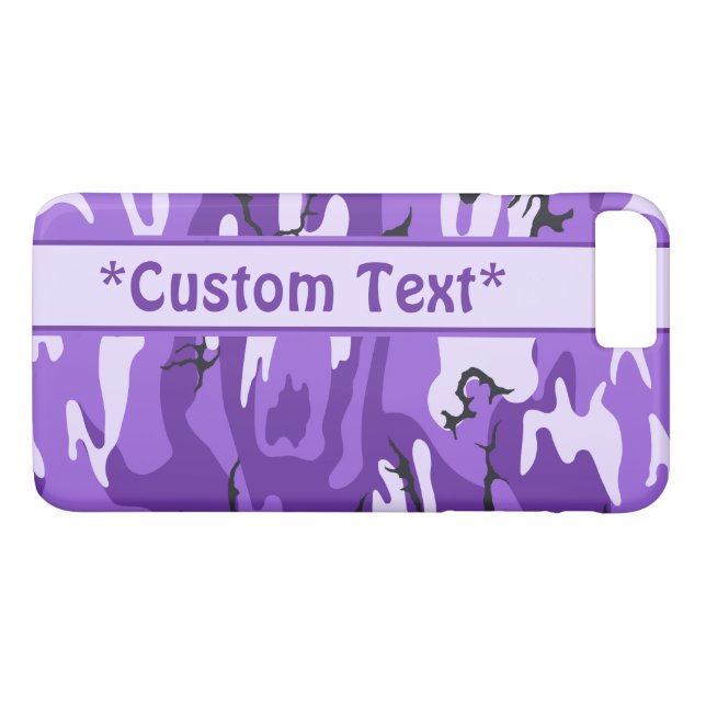 Purple Camo w/ Custom Text Case-Mate iPhone Case (Back (Horizontal))