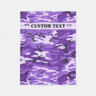 Purple Camo w/ Custom Text Fleece Blanket
