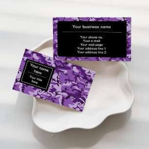 Purple Camouflage, Camouflage, Military, Army Business Card
