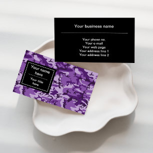 Purple Camouflage, Camouflage, Military, Army Business Card