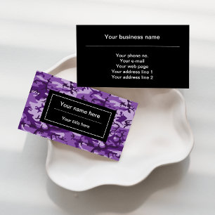 Purple Camouflage, Camouflage, Military, Army Business Card