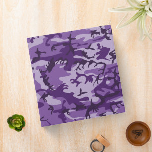 Purple Camouflage, Military, Army Binder