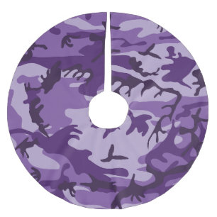 Purple Camouflage, Military, Army Brushed Polyester Tree Skirt