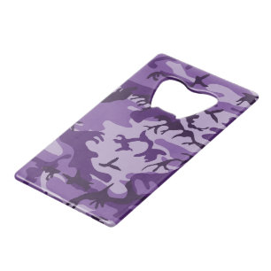 Purple Camouflage, Military, Army Credit Card Bottle Opener