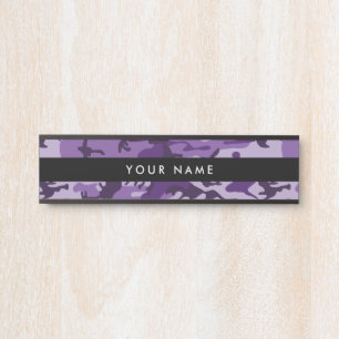 Purple Camouflage, Military, Army Door Sign