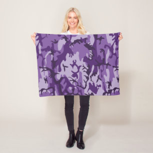 Purple Camouflage, Military, Army Fleece Blanket