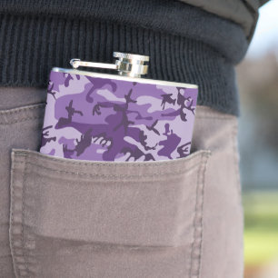 Purple Camouflage, Military, Army Hip Flask