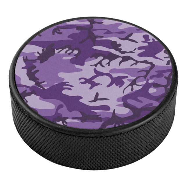 Purple Camouflage, Military, Army Hockey Puck (3/4)