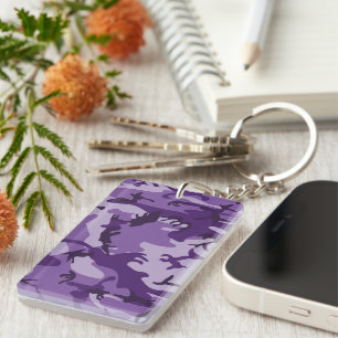 Purple Camouflage, Military, Army Keychain
