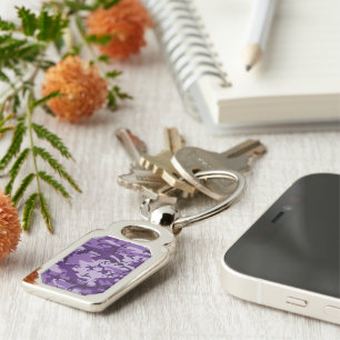 Purple Camouflage, Military, Army Keychain