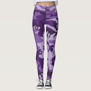 Purple Camouflage, Military, Army Leggings
