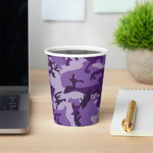 Purple Camouflage, Military, Army Paper Cups