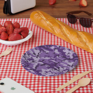 Purple Camouflage, Military, Army Paper Plate