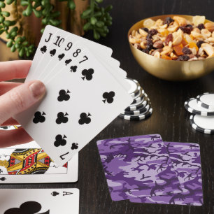 Purple Camouflage, Military, Army Playing Cards