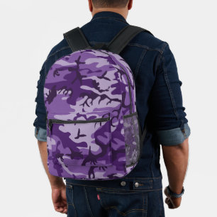 Purple Camouflage, Military, Army Printed Backpack