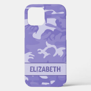 Purple Camouflage Monogram iPhone 12 Case