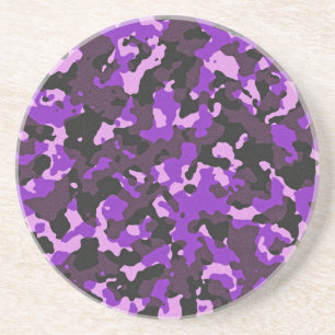 Purple camouflage pattern coaster