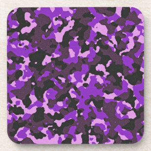 Purple camouflage pattern coaster