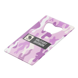 Purple Camouflage Pattern Credit Card Bottle Opener