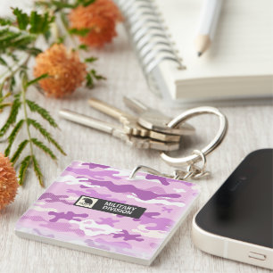 Purple Camouflage Pattern Keychain