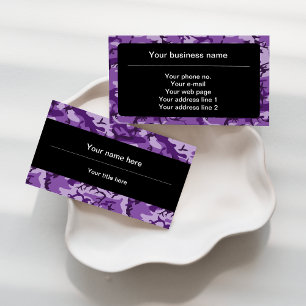 Purple Camouflage Pattern, Military, Army Business Card