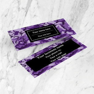 Purple Camouflage Pattern, Military, Army Mini Business Card