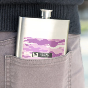 Purple Camouflage Pattern Military Hip Flask