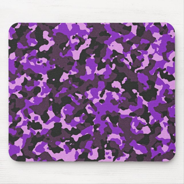 Purple camouflage pattern mouse pad (Front)