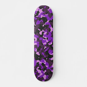 Purple camouflage pattern skateboard