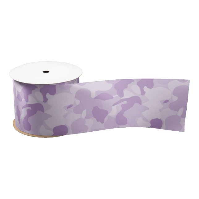 Purple Camouflage Satin Ribbon (Spool)
