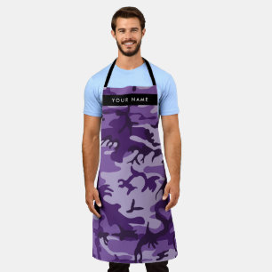 Purple Camouflage Your name Personalize Apron