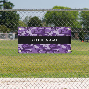 Purple Camouflage Your name Personalize Banner