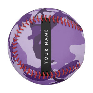 Purple Camouflage Your name Personalize Baseball