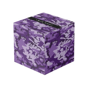 Purple Camouflage Your name Personalize Cube
