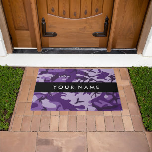 Purple Camouflage Your name Personalize Doormat