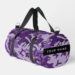 Purple Camouflage Your name Personalize Duffle Bag