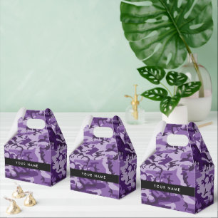 Purple Camouflage Your name Personalize Favor Box