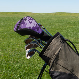 Purple Camouflage Your name Personalize Golf Head Cover