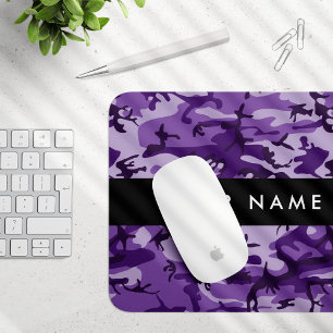 Purple Camouflage Your name Personalize Mouse Pad