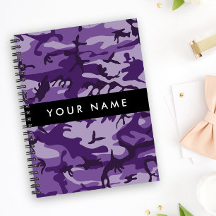 Purple Camouflage Your name Personalize Notebook