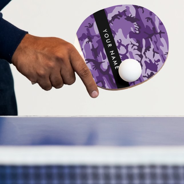 Purple Camouflage Your name Personalize Ping Pong Paddle (Insitu)
