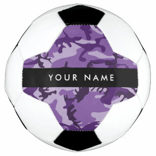 Purple Camouflage Your name Personalize Soccer Ball