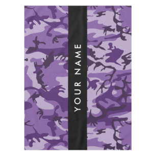 Purple Camouflage Your name Personalize Tablecloth